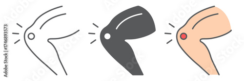 Knee pain icon, orthopedic and medical, leg injury sign, vector graphics, a linear pattern on a white background. editable stroke