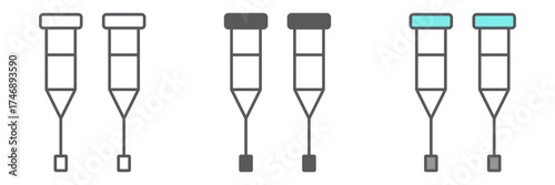 Walking crutches icon, orthopedic and medical, support cane sign, vector graphics, a linear pattern on a white background. editable stroke