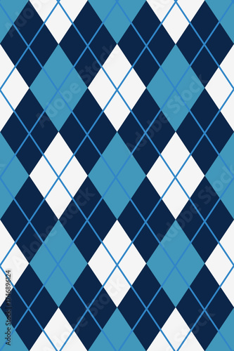 Argyle pattern seamless. Fabric texture background. navy, blue white colors argyle seamless pattern, winter holidays vector background
