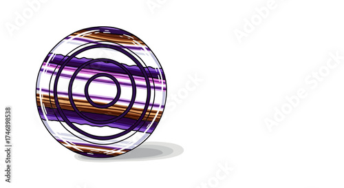 Abstract Circular Design with Purple and Brown Tones, on White
