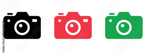 Vector illustration of a photo camera icon, symbolizing photography, media, and creativity in a modern minimal style.