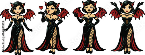 Sexy Vampire Girl Vector EPS