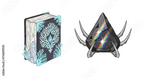 Magical Book and Dark Crystal: Elements of Fantasy Art