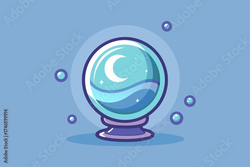 crystal orb thin stand faint swirl sparkly mystic  