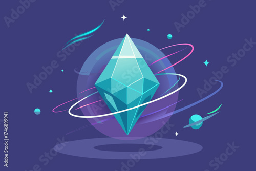 crystal shard minimal sparkly motion mystic fantasy icon  