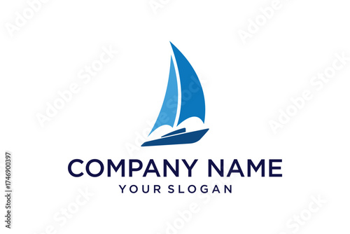 Sailboat icon simple logo design vector