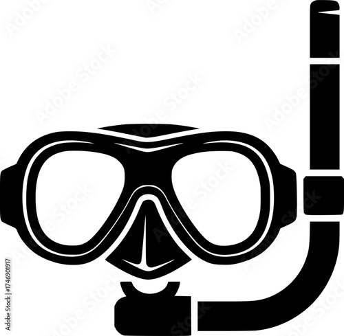 mask snorkel glyph flat vector icon
