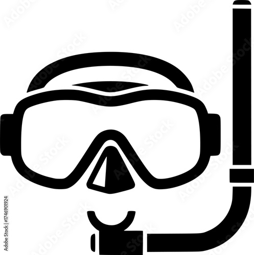 mask snorkel glyph flat vector icon
