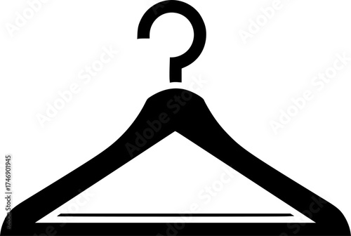 clothes hanger glyph flat vector icon
