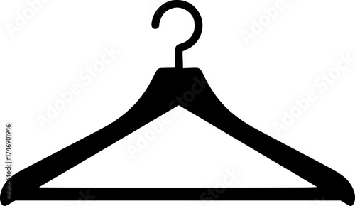 clothes hanger glyph flat vector icon
