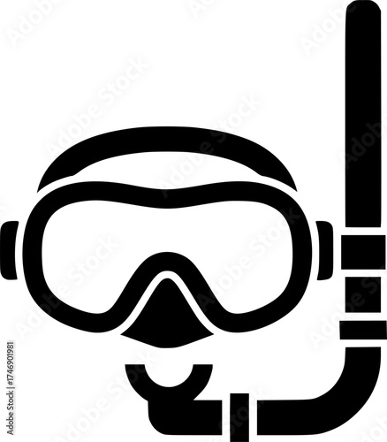 mask snorkel glyph flat vector icon
