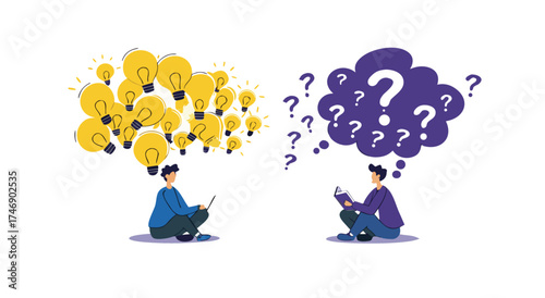 Two people sharing ideas and asking questions to find solutions.

