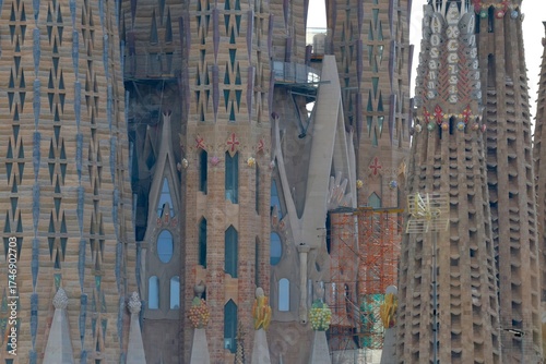 Famous cathedral Sagrada Familia, designed by Antoni Gaudi