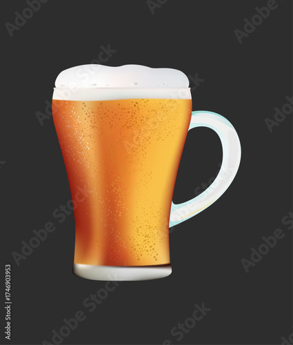 Overflowing beer mug illustration