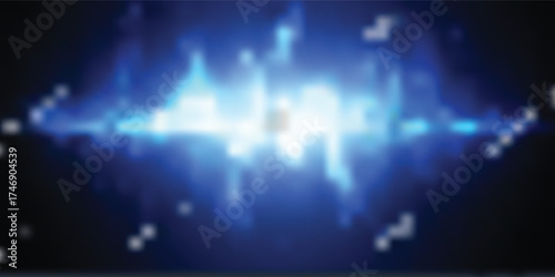 Neon sound waves. Music round background of a form of a wave.