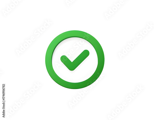 Vector Icon of a Checkmark in a Green Circle on White Background