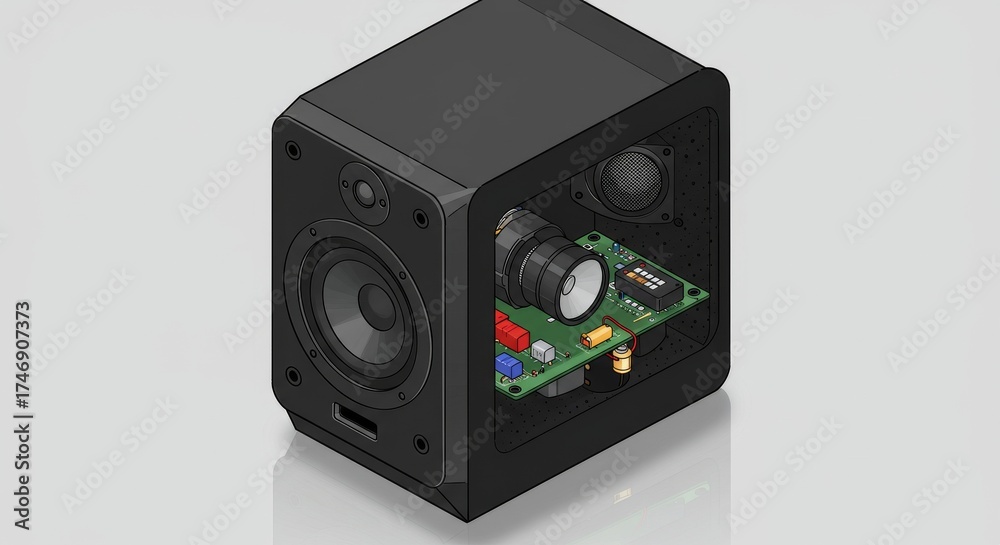 Obraz premium Monitor Speaker Vector with Reflection and Detail