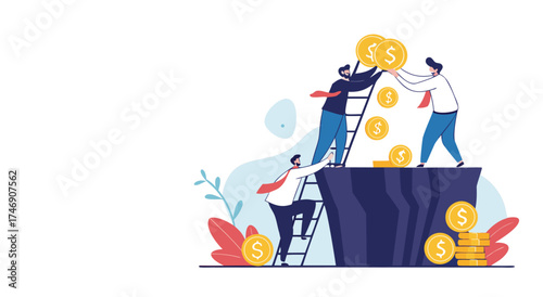 Teamwork leads to financial success on a mountain climb.

