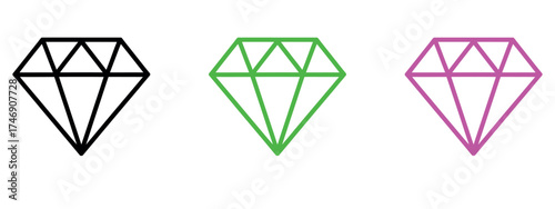 Vector illustration of a minimalistic geometric diamond outline, hand-drawn in doodle style to symbolize luxury, elegance, and creativity in a simple modern design.