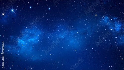 Wallpaper Mural A deep blue cosmic vista showcasing a star-studded expanse. Bright stellar points and nebulae are visible in this space scene Torontodigital.ca