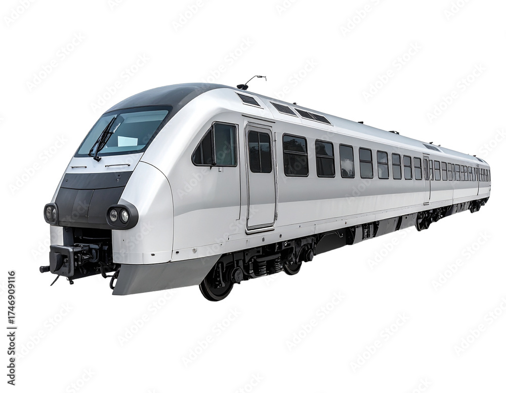 Naklejka premium High speed train illustration on a transparent background for transportation themes