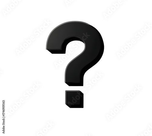 Vector Icon of a Question Mark in Simple Minimal Style on White Background
