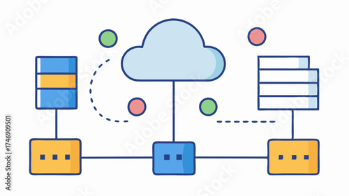 Data Backups A diagram showing the process of data backup to the cloud with steps like scheduling automatic uploads and retrieval processes illustrated.