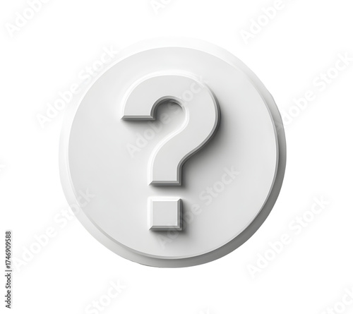 Vector Icon of a Question Mark in Simple Minimal Style on White Background