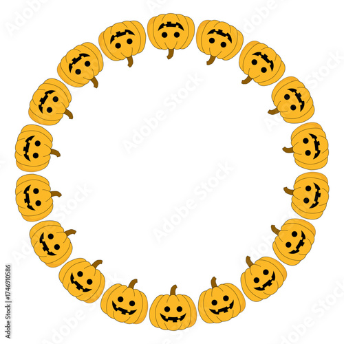 Cute pumpkin frame for Halloween