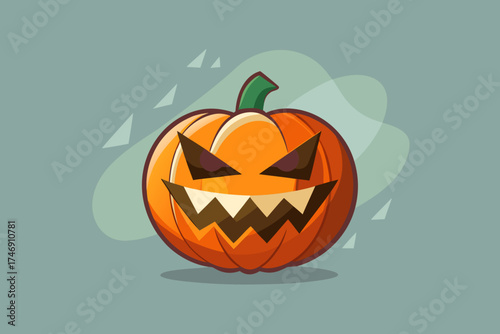 jack o lantern with triangular eyes big jagged smile