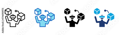 Simulation icon Multi Style Vector Illustration
