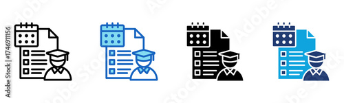 Final Exams icon Multi Style Vector Illustration