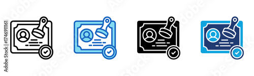 Licensing Exams icon Multi Style Vector Illustration