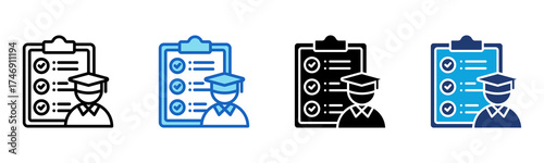 Comprehensive Exams icon Multi Style Vector Illustration