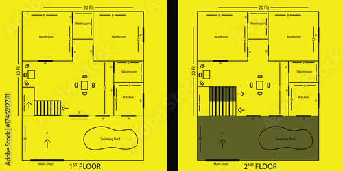 House Plan Design , Print Ready File , Architectural Drawing Vector Design