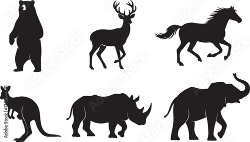 wild animals silhouettes