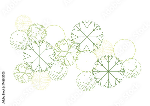 architecture site analysis symbol icon element drawing graphic flat isolated vector. architecture element line sun wind sound sun path vegetation.
