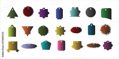 Stickers promotion tag discount offer badges vector set collection design template