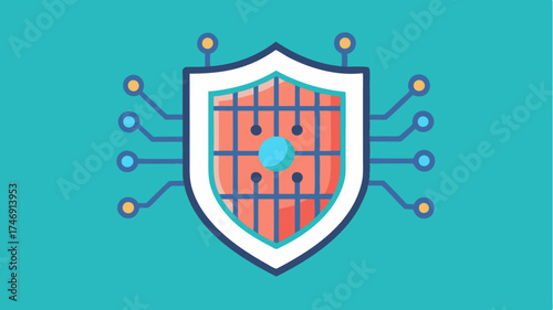 An antivirus shield with binary code elements symbolizing malware protection and software security.