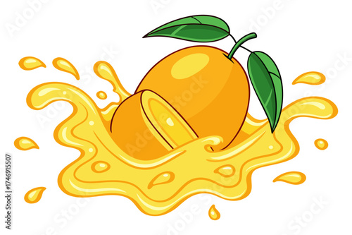 Fresh Tropical Mango Juice Splash