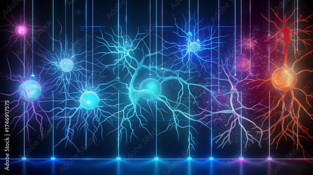 Fototapeta premium Abstract plexus network with connected dots and lines. Modern digital neural network or internet