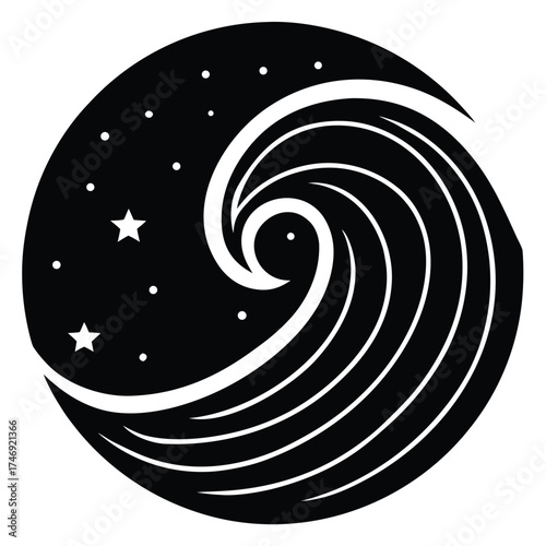 cosmic wave pattern vector icon