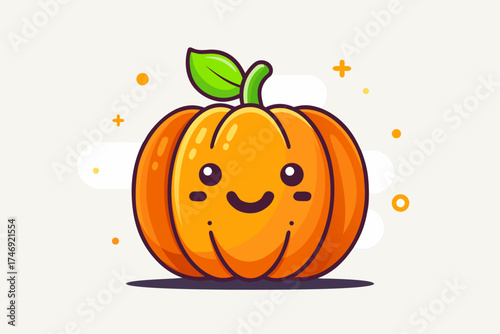 pumpkin with mischievous grin tilted stem carved pumpkin