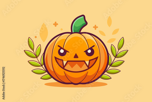 pumpkin with stitched mouth glowing semi hollow pumpkin