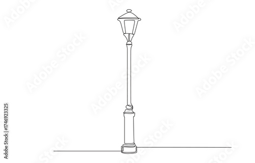 Street lamp continuous one line drawing,1