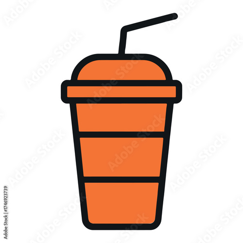 Vibrant Orange Drink Icon Refreshing Beverage In Vector Format