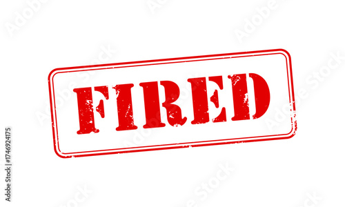 Fired Red Grunge Rubber Stamp with Rectangular Outline and Distressed Texture on Isolated White Background