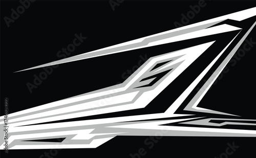 Illustration Vector graphic of Abstract Racing Stripes Background With Grey And Black Color fit for Racing Design etc.