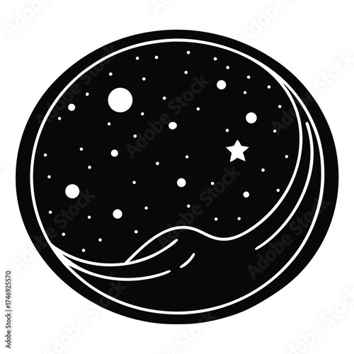 dream galaxy bubble vector icon