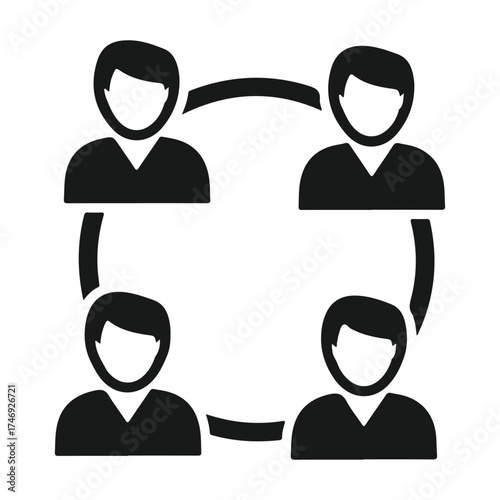 Teamwork Collaboration Network People Connected in a Circle